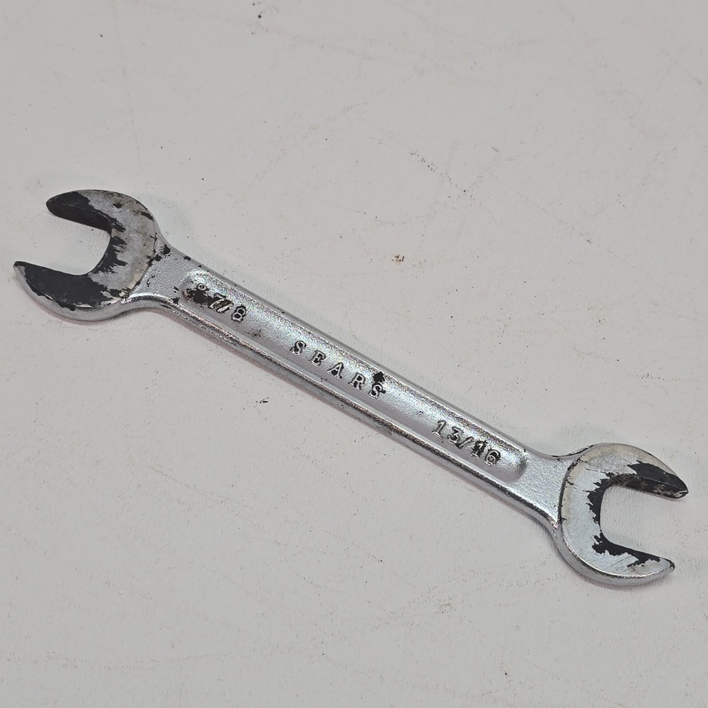 Vintage Sears Wrench Open End 3/8" & 7/16" Forged In USA
